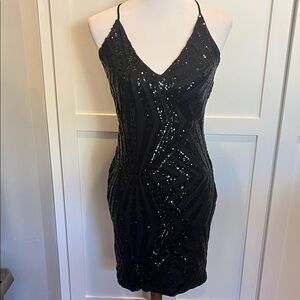 Sabora Black Sequin Mini Dress